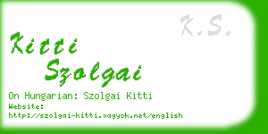 kitti szolgai business card